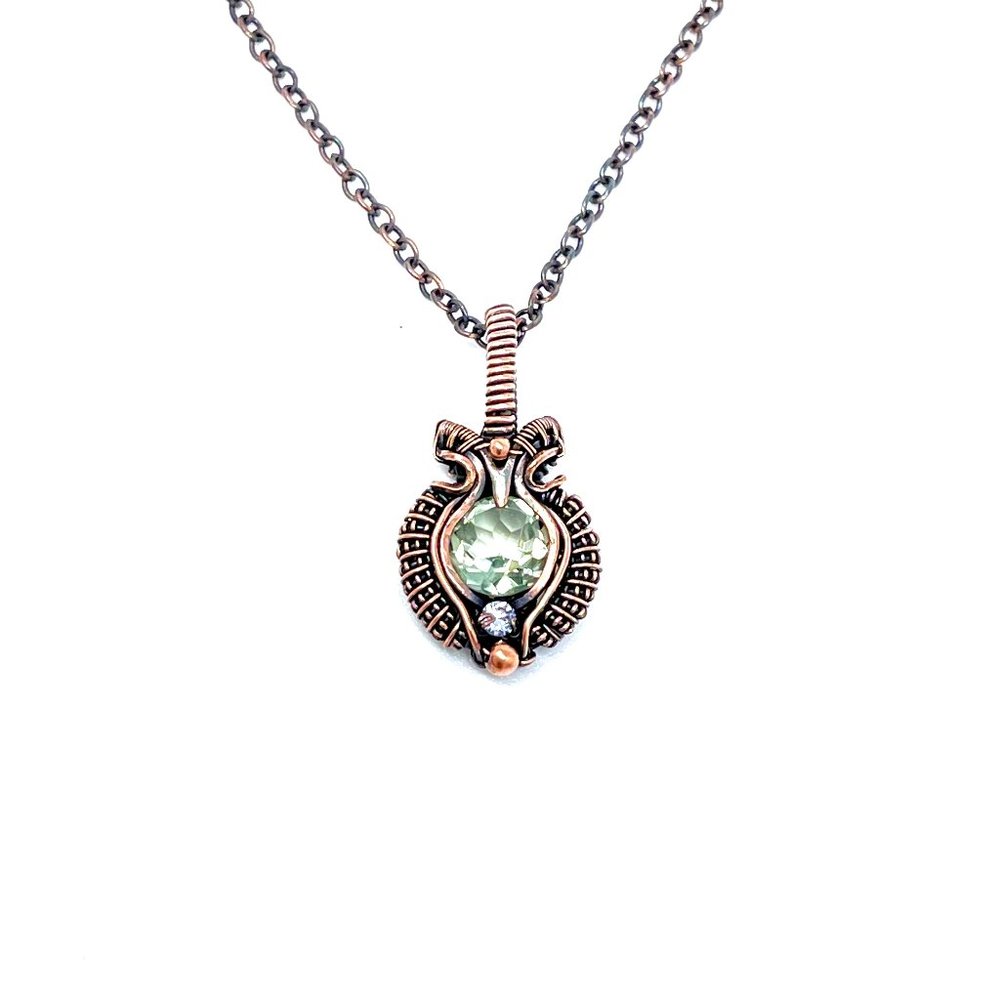Natural Clear Quartz Crystal copper wire wrapped handmade